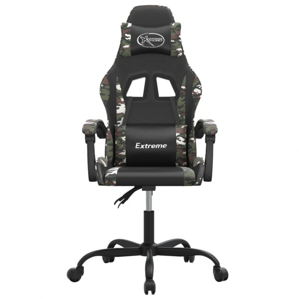 Silla gaming giratoria cuero sintético negro y camuflaje M 3
