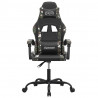 Silla gaming giratoria cuero sintético negro y camuflaje 3