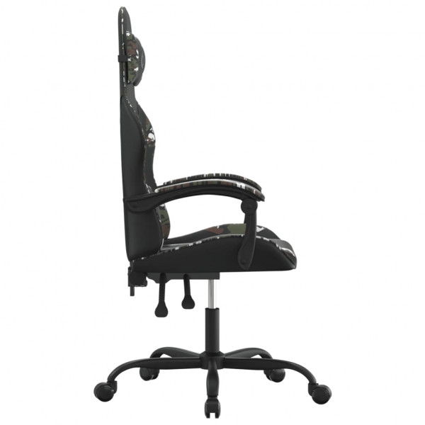 Silla gaming giratoria cuero sintético negro y camuflaje M 4