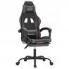 Silla gaming giratoria y reposapiés cuero sintético negro gris 2