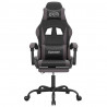Silla gaming giratoria y reposapiés cuero sintético negro gris 3