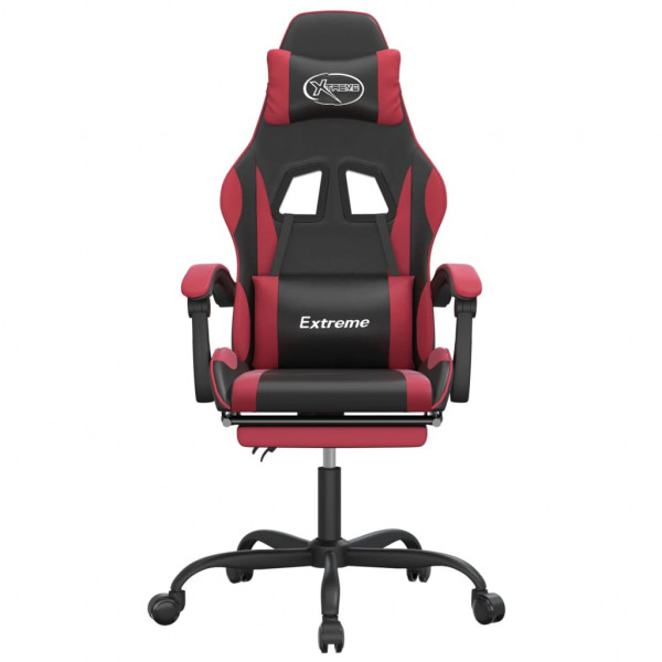 Silla gaming giratoria y reposapiés cuero sintético M 3