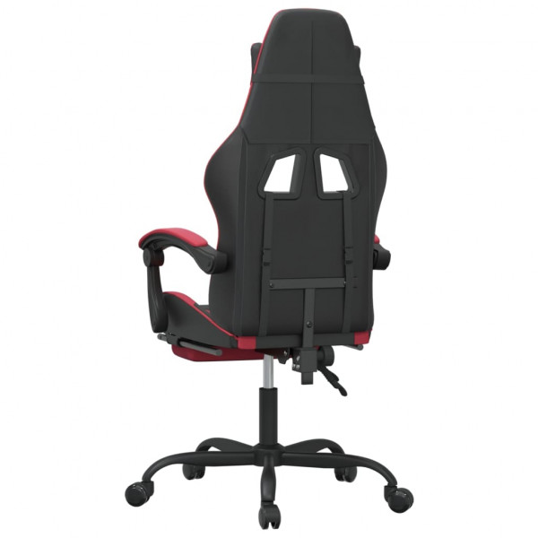 Silla gaming giratoria y reposapiés cuero sintético M 5