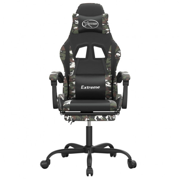 Silla gaming giratoria y reposapiés cuero sintético M 3