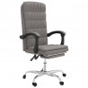 Silla de oficina reclinable de tela gris taupé 2