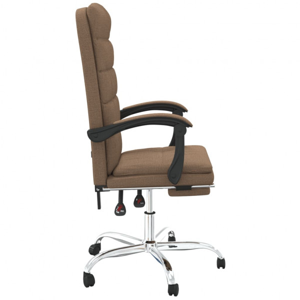 Silla de oficina reclinable de tela marrón M 4