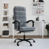 Silla de oficina reclinable de terciopelo gris oscuro 1