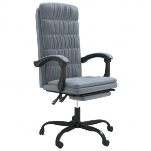 Silla de oficina reclinable de terciopelo gris oscuro H