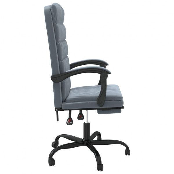 Silla de oficina reclinable de terciopelo gris oscuro M 4