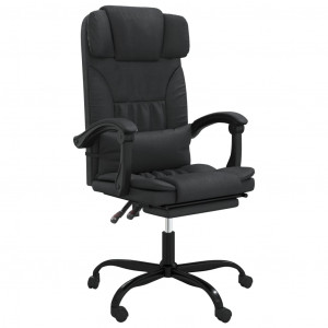 Silla de oficina reclinable cuero sintético negro H