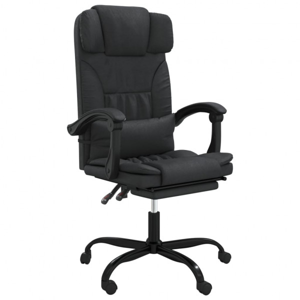 Silla de oficina reclinable cuero sintético negro M 2