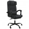 Silla de oficina reclinable cuero sintético negro 2