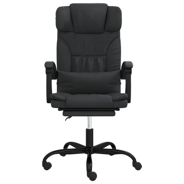 Silla de oficina reclinable cuero sintético negro M 3