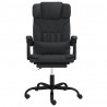 Silla de oficina reclinable cuero sintético negro 3