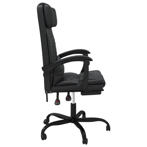 Silla de oficina reclinable cuero sintético negro M 4