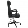 Silla de oficina reclinable cuero sintético negro 4