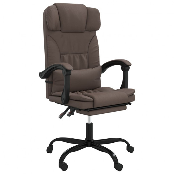 Silla de oficina reclinable cuero sintético marrón M 2