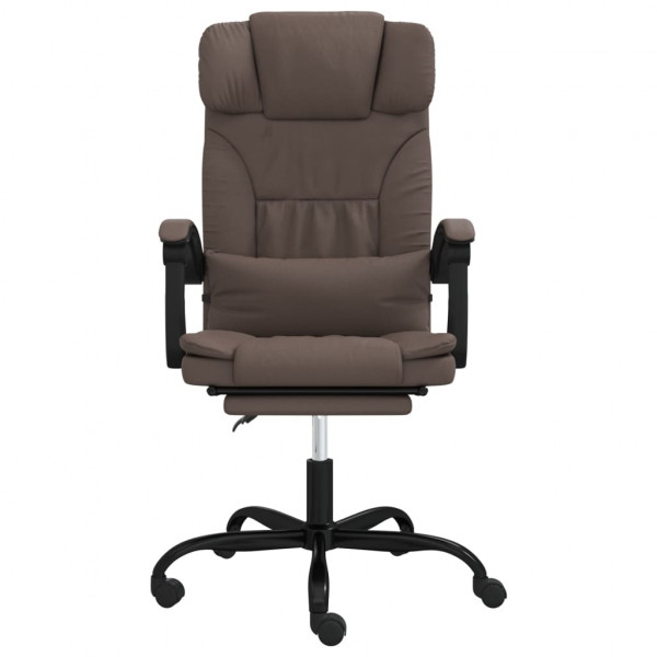Silla de oficina reclinable cuero sintético marrón M 3