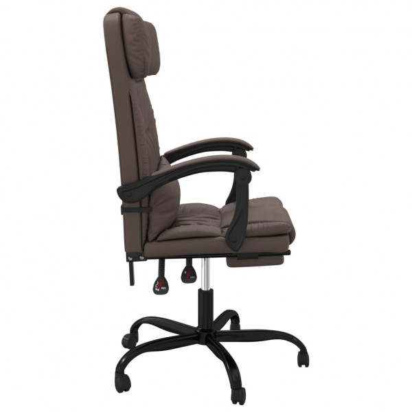Silla de oficina reclinable cuero sintético marrón M 4
