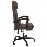 Silla de oficina reclinable cuero sintético marrón 4