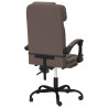 Silla de oficina reclinable cuero sintético marrón 5