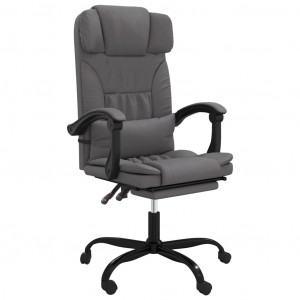 Silla de oficina reclinable cuero sintético gris H
