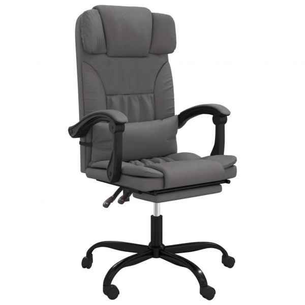 Silla de oficina reclinable cuero sintético gris M 2