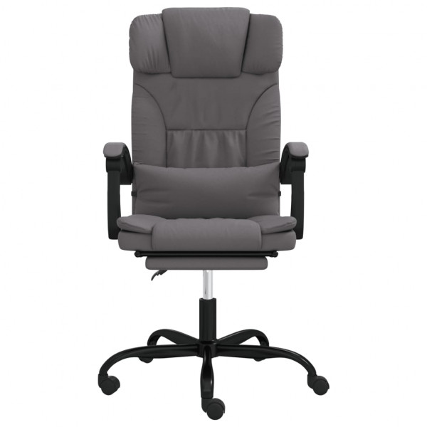 Silla de oficina reclinable cuero sintético gris M 3