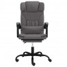 Silla de oficina reclinable cuero sintético gris 3