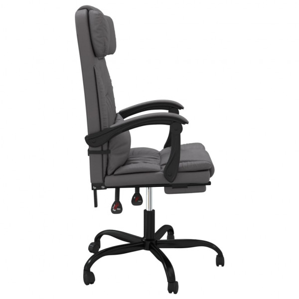 Silla de oficina reclinable cuero sintético gris M 4