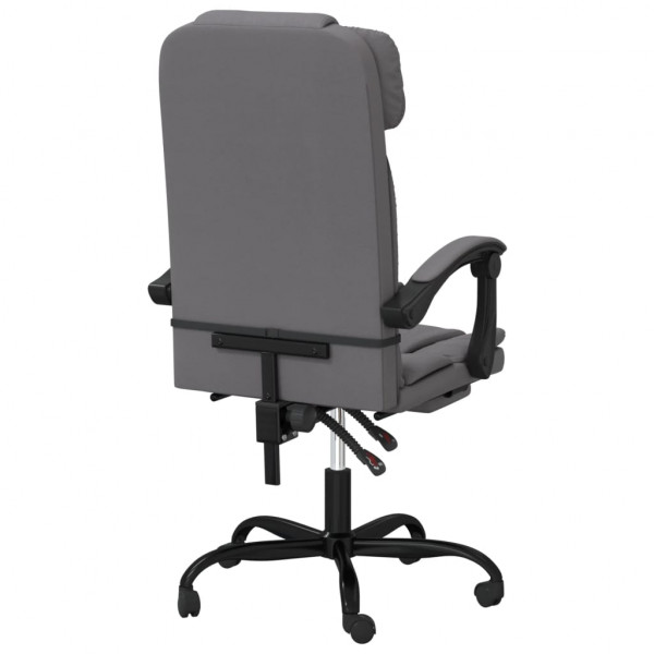 Silla de oficina reclinable cuero sintético gris M 5
