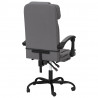 Silla de oficina reclinable cuero sintético gris 5