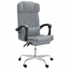 Silla de oficina reclinable con masaje de tela gris claro 2