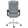 Silla de oficina reclinable con masaje de tela gris claro 3