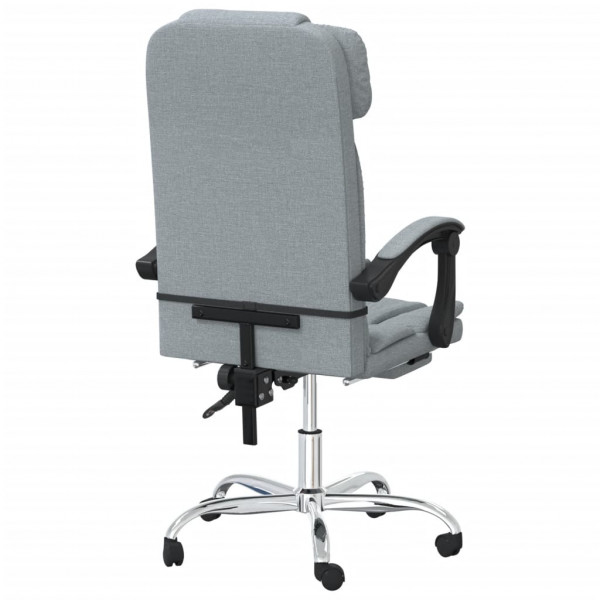 Silla de oficina reclinable con masaje de tela gris claro M 5