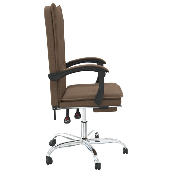 Silla de oficina reclinable de tela marrón M 4