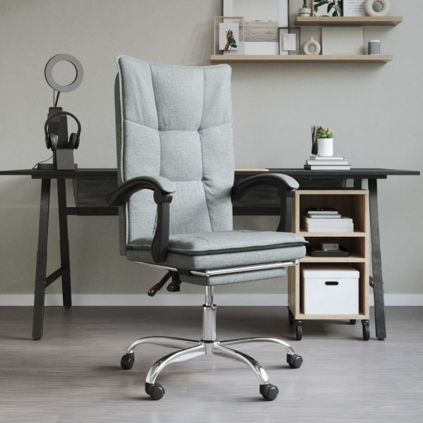 Silla de oficina reclinable de tela gris oscuro D