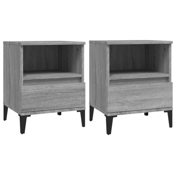 Mesas de cabeceira 2 pcs 40x35x50 cm cinzento sonoma M 2