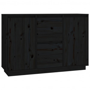 Aparador de madera maciza de pino negro 111x34x75 cm H