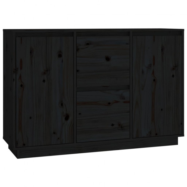 Aparador de madera maciza de pino negro 111x34x75 cm M 2