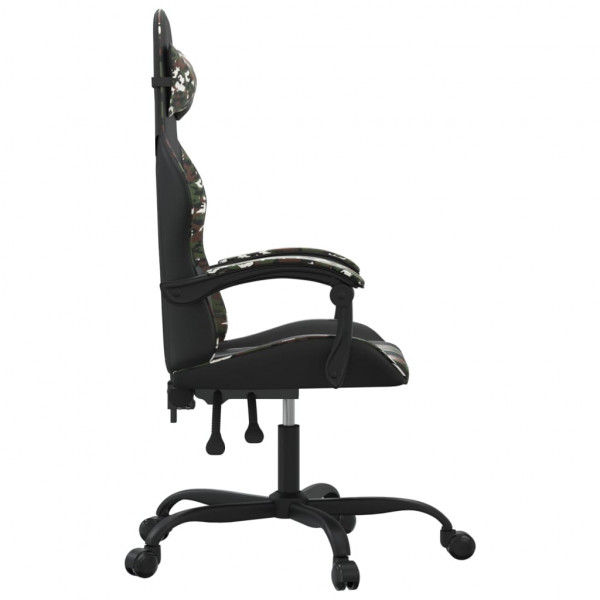 Silla gaming giratoria cuero sintético negro y camuflaje M 4