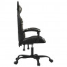 Silla gaming giratoria cuero sintético negro y camuflaje 4