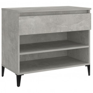 Mueble zapatero madera contrachapada gris hormigón 70x36x60 cm H