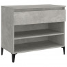 Mueble zapatero madera contrachapada gris hormigón 70x36x60 cm 2
