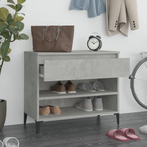 Mueble zapatero madera contrachapada gris hormigón 70x36x60 cm M 3