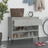 Mueble zapatero madera contrachapada gris hormigón 70x36x60 cm 3