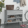 Mueble zapatero madera contrachapada gris Sonoma 70x36x60 cm 1
