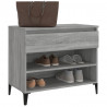 Mueble zapatero madera contrachapada gris Sonoma 70x36x60 cm 4