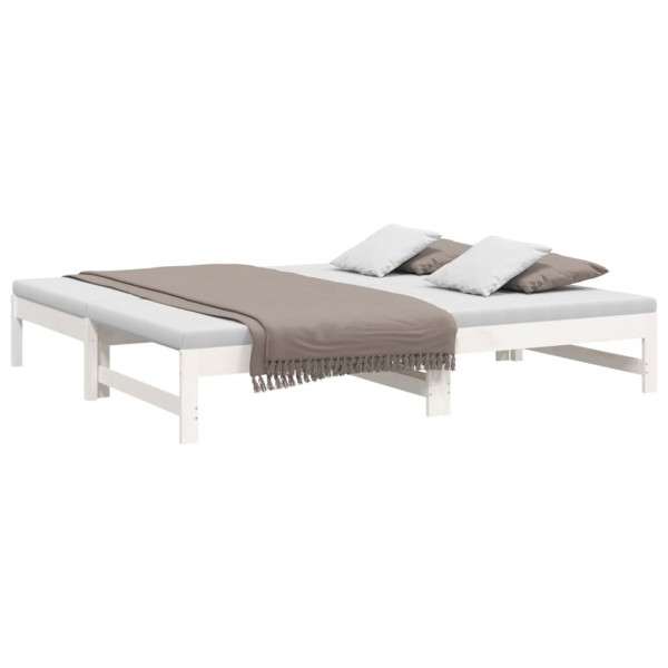 Sofá cama extraíble madera maciza de pino blanco 2x(75x190) cm M 3