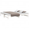 Sofá-cama de puxar 2x(75x190) cm madeira de pinho maciça branco 3